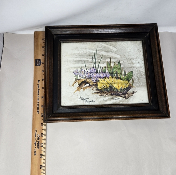 Maryrose Wampler Art Print Crocus Flowers Purple & Yellow Botanical Beauty - Picture 9 of 15